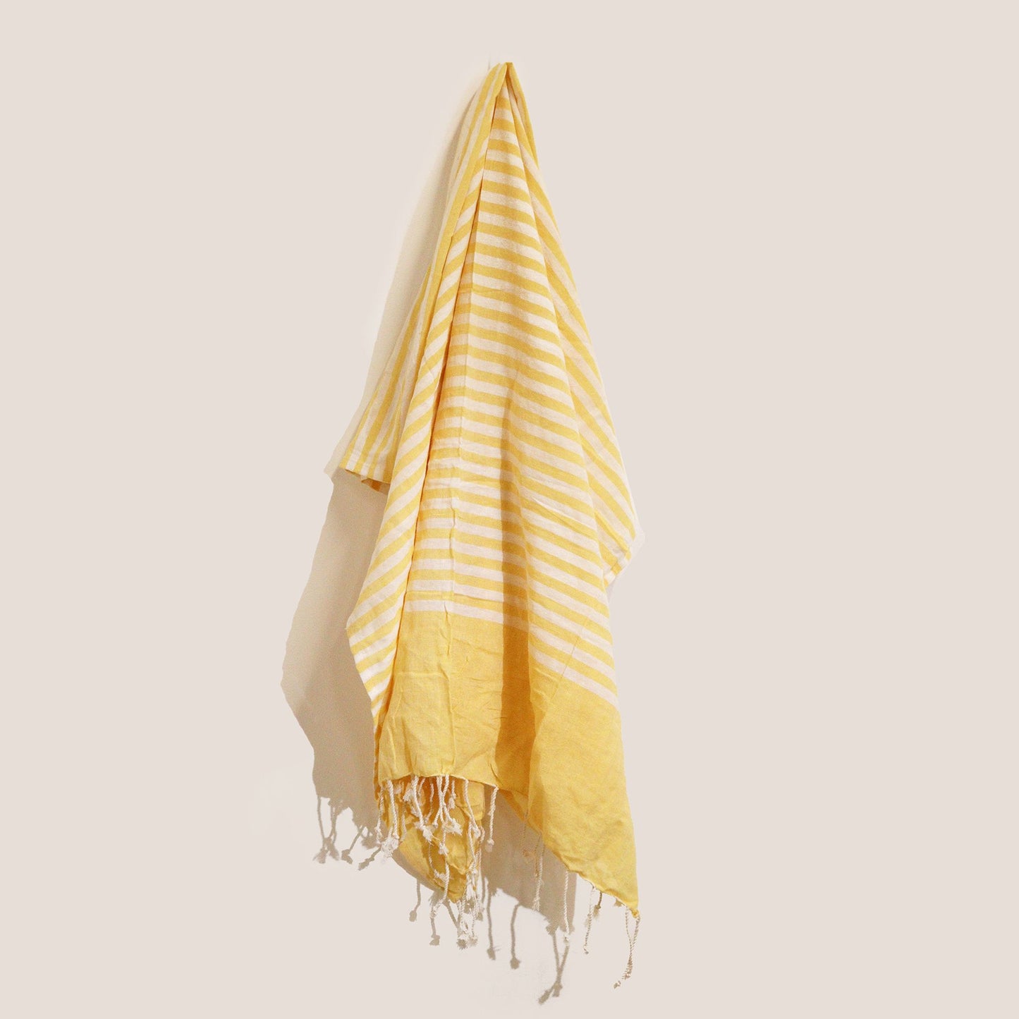 Pamut strandtörölköző – 100 × 180 cm – napfényes sárga
