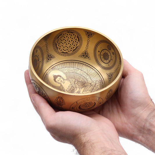 Sárgaréz Buddha hangtálak – 4 darabos készlet – kb. 3,85 kg