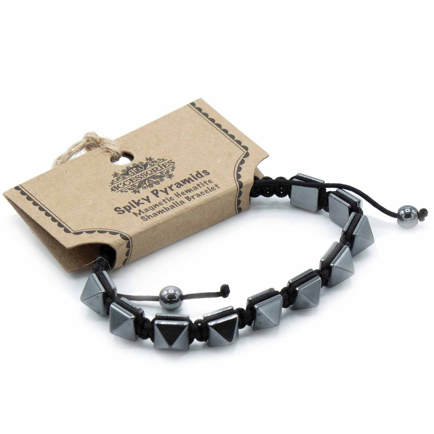 Mágneses Hematit Shamballa karkötő – piramisok