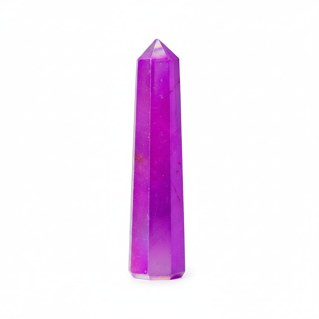Hatszögletű ásvány obeliszk kb. 9 cm – Aurura kristálykvarc – lila