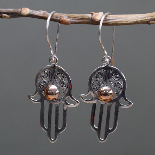 Ezüst és Arany Fülbevalók – Hamsa