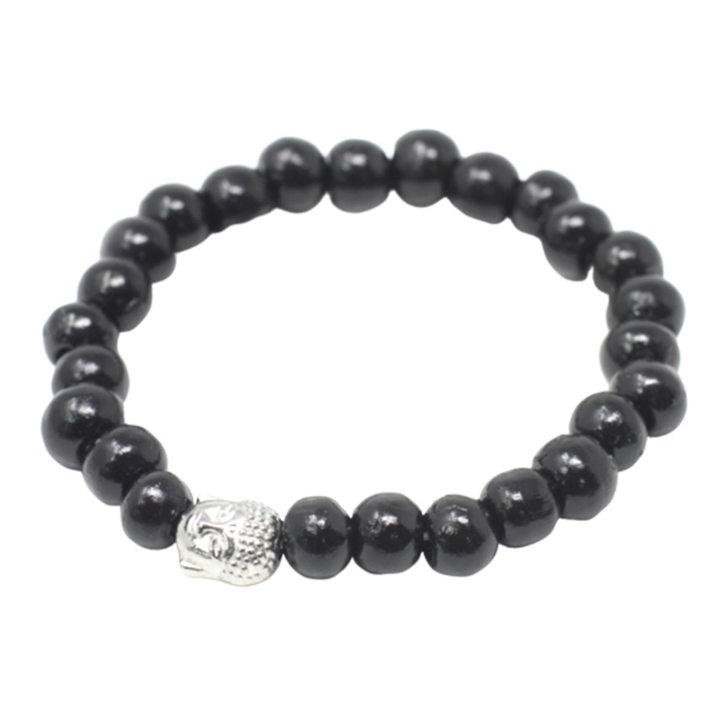 Sötét Fa Gyöngy Buddha Karkötő
