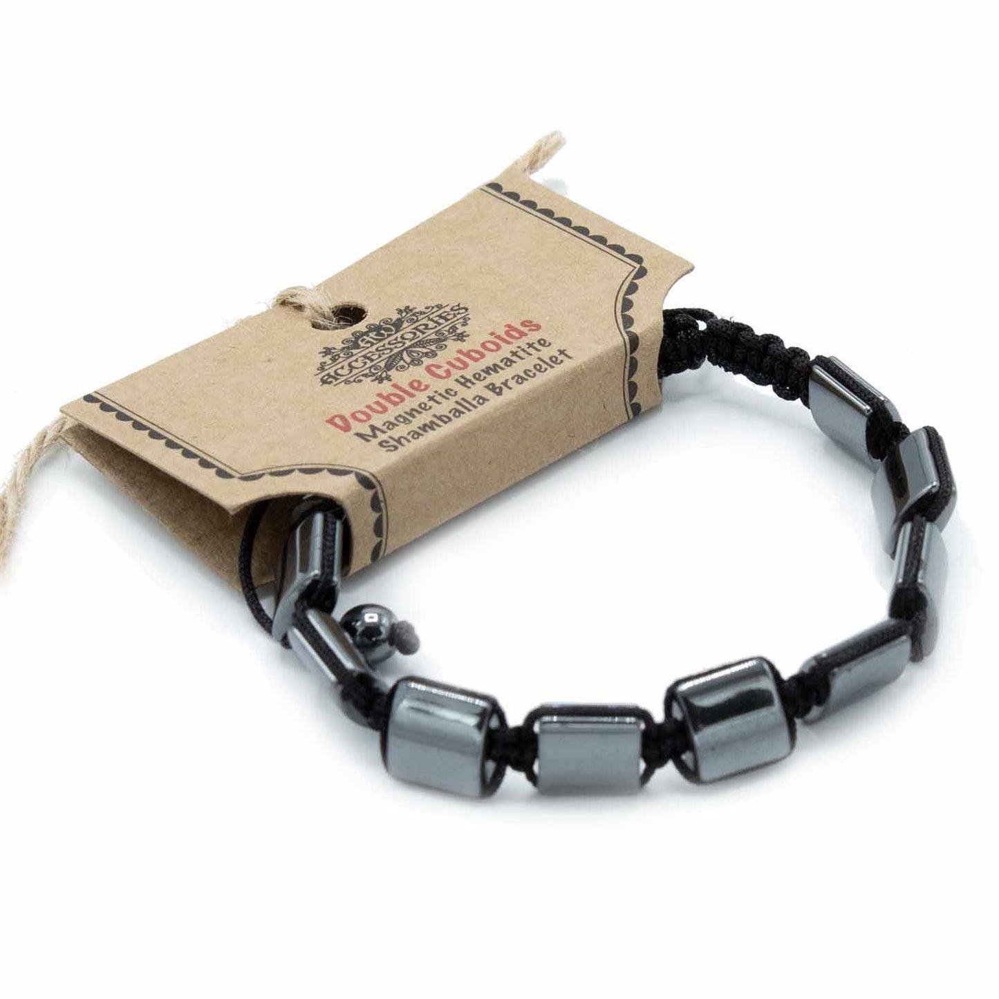 Mágneses Hematit Shamballa karkötő – dupla négyzet