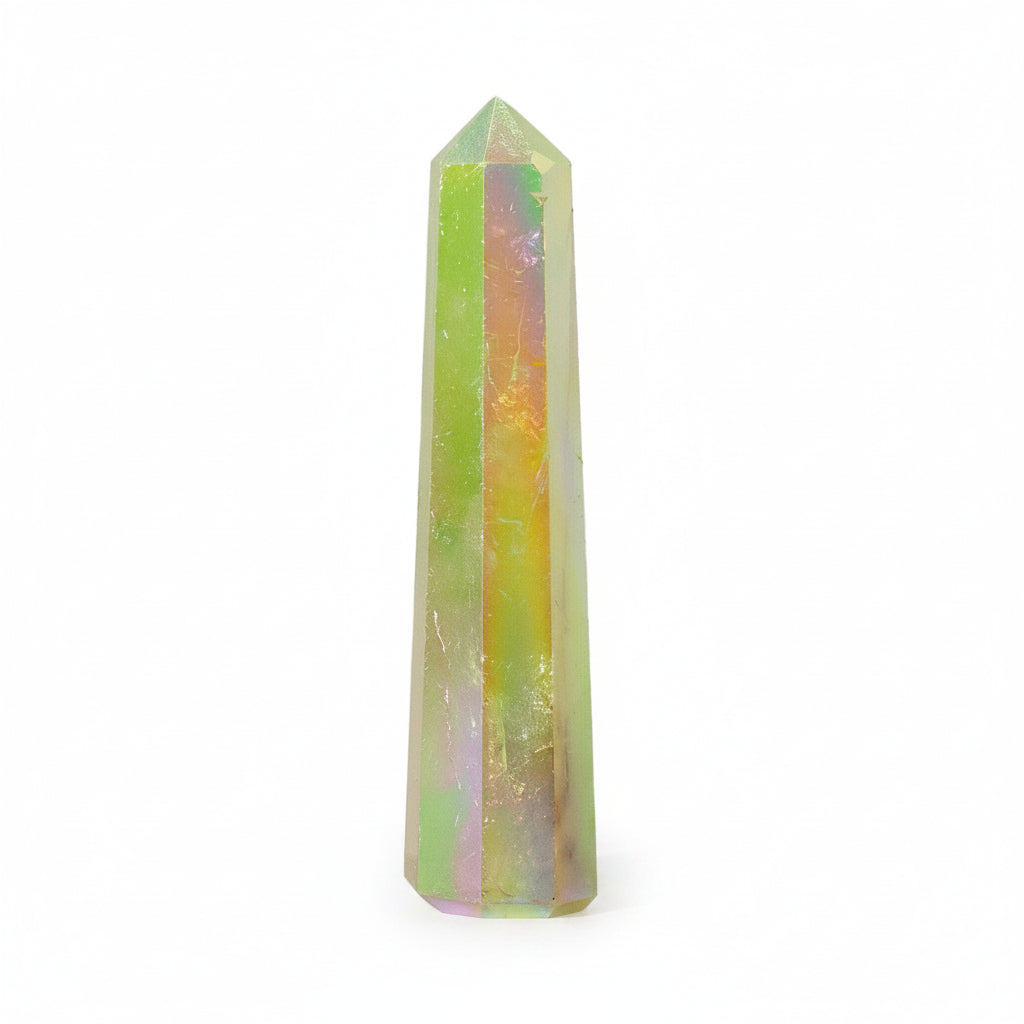 Hatszögletű ásvány obeliszk kb. 9 cm – Aurora kristály – zöld