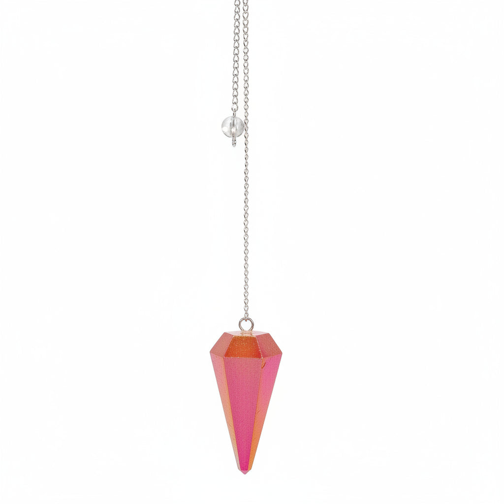 Hatszögletű inga – Aurora kristály – barack – 4 cm
