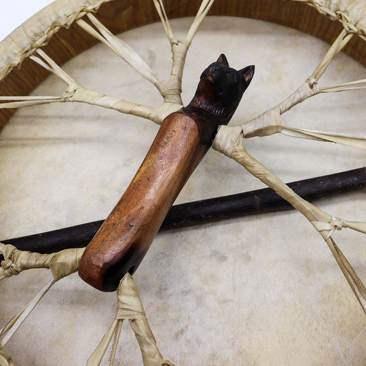 Sámán dob ütőkkel (hangolható) - A farkas szelleme – 40 cm
