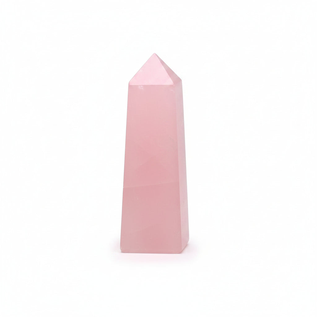 Hatszögletű ásvány obeliszk kb. 5 cm – rózsakvarc