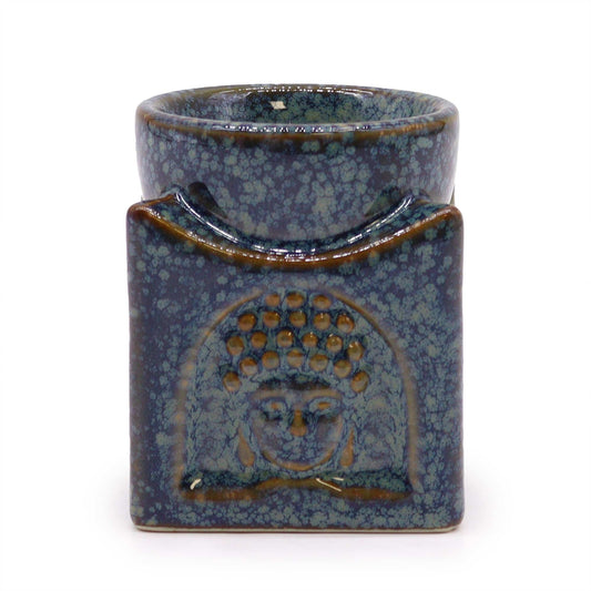 Négyzetes Buddha aromalámpa - poros kék