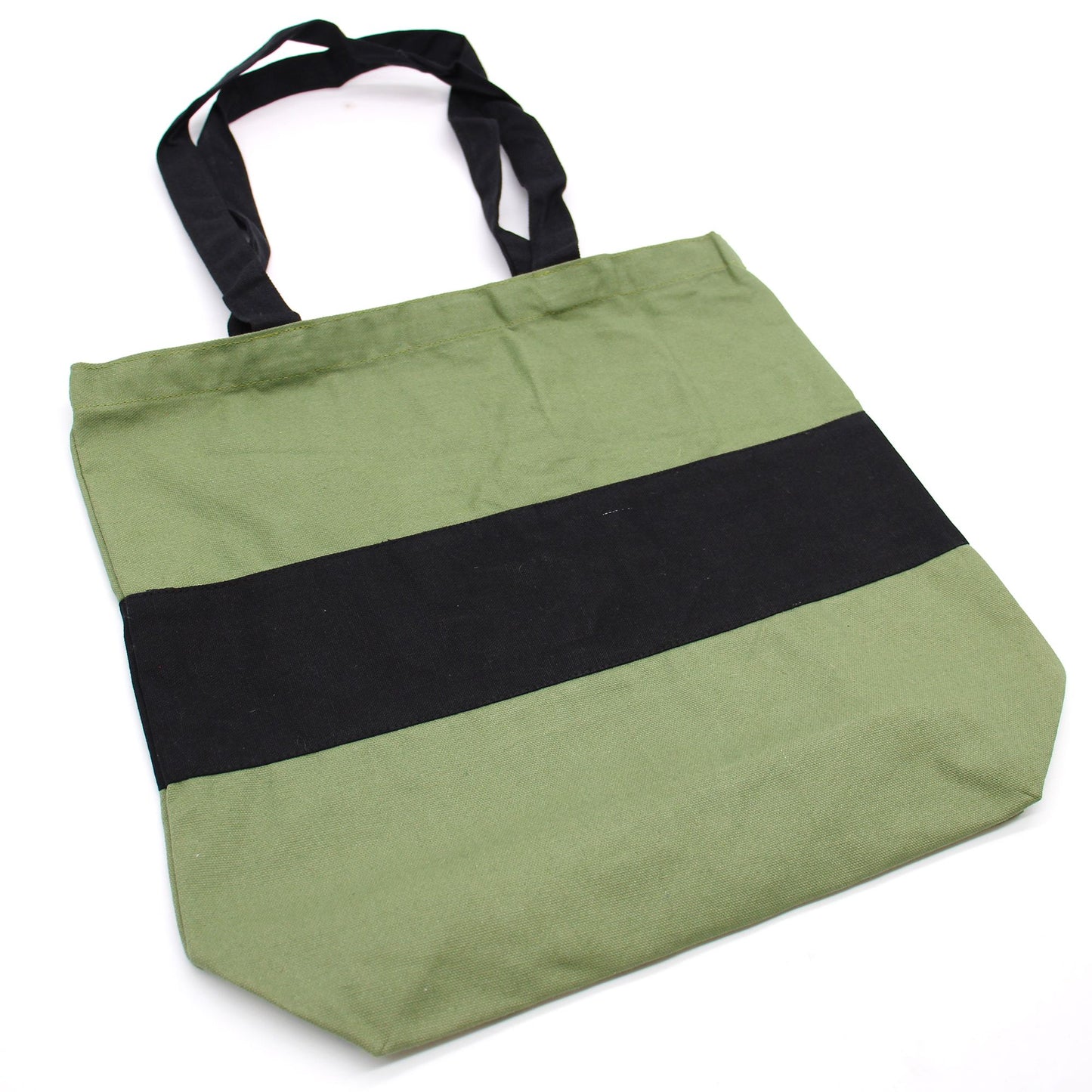 Kétszínű pamuttáska – 38 × 42 × 12 cm – Zöld és fekete – 10 oz