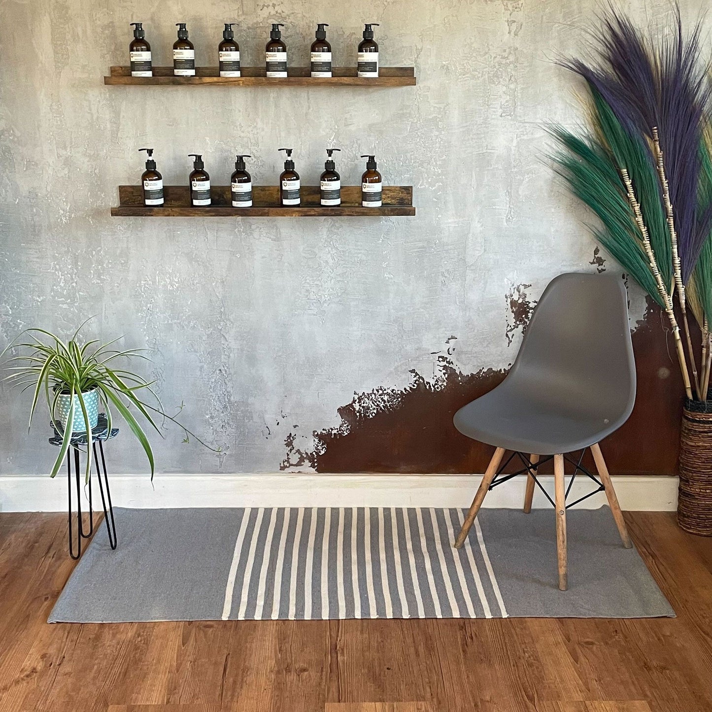 Indiai pamutszőnyeg – 70 × 170 cm – szürke