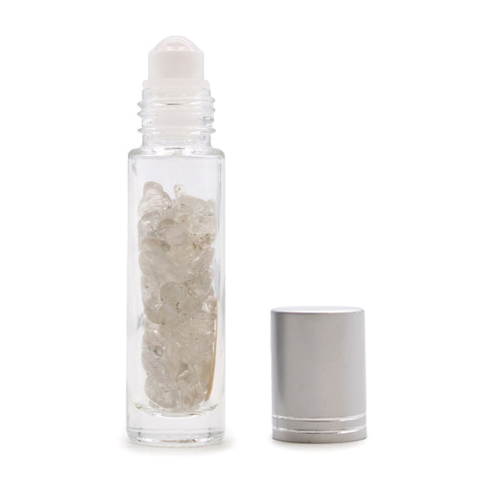 Kristályos Roll-on üvegcse 5 ml – hegyikristály - ezüst színű kupak
