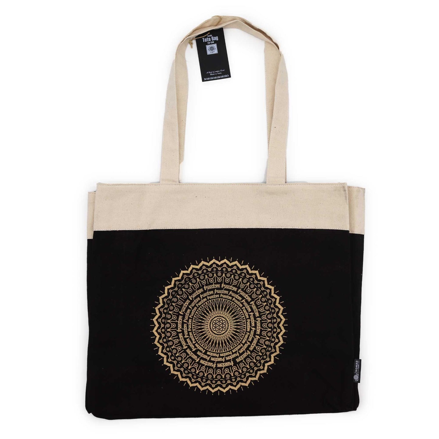 Oversized kőmosott tote táska 14 oz – Freedom Mandala