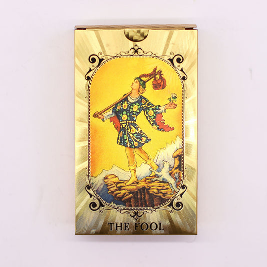 Kék és arany tarot kártya szett – Szem – könyvvel