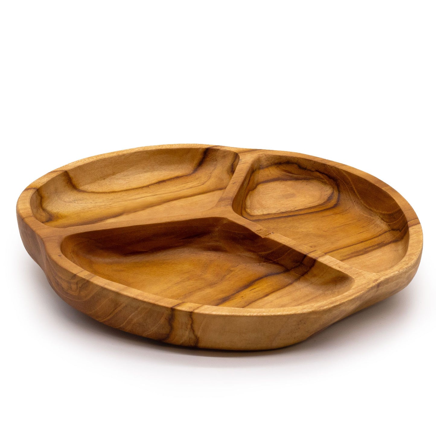 Sima Három Részleges Teakfa Tál – 30 × 4 cm