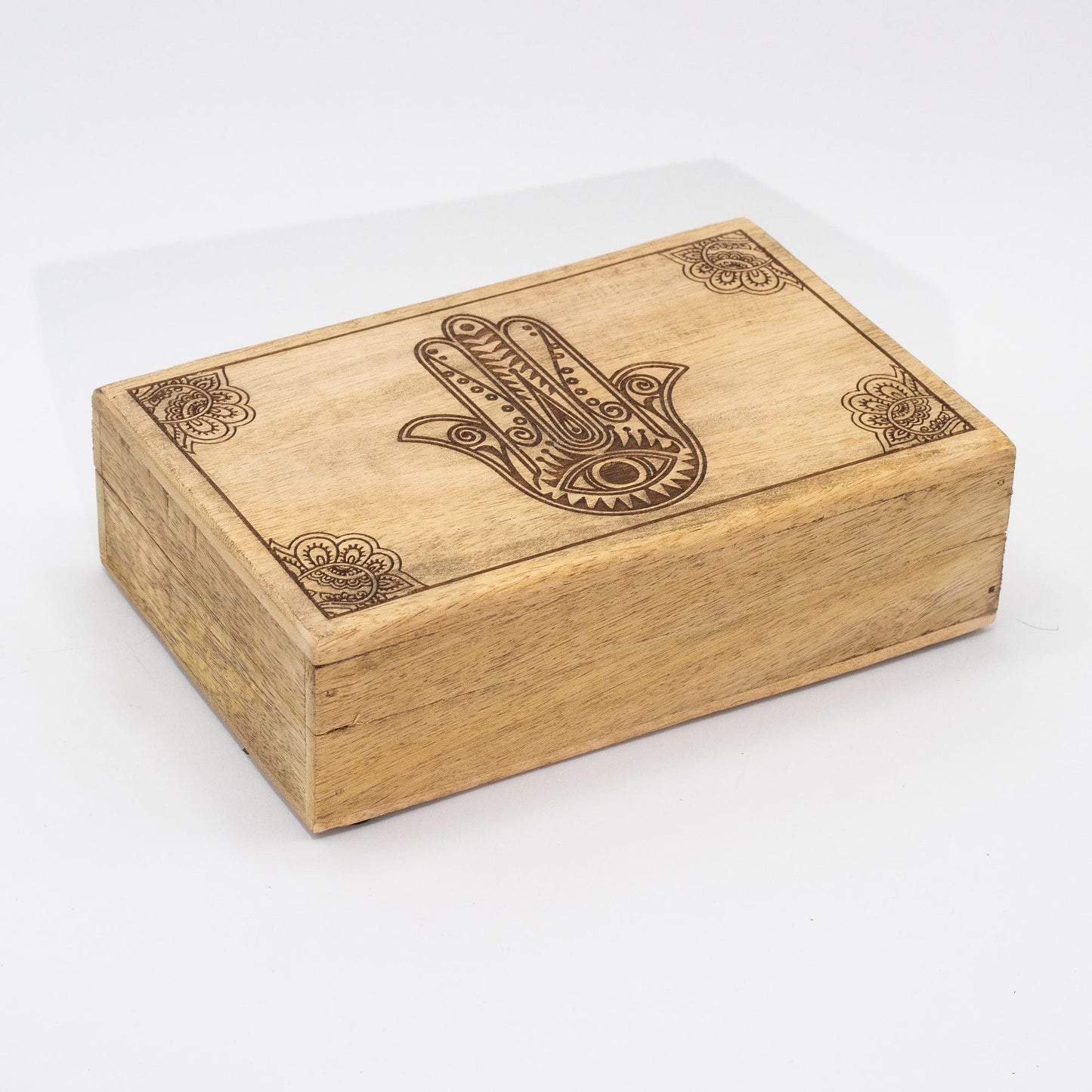 Nagy Doboz 21,5 × 14 × 6,3 cm – Hamsa – Fekete Díszített