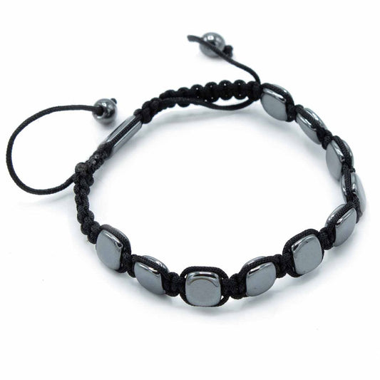 Mágneses Hematit Shamballa Karkötő – Kerekített Sarkak