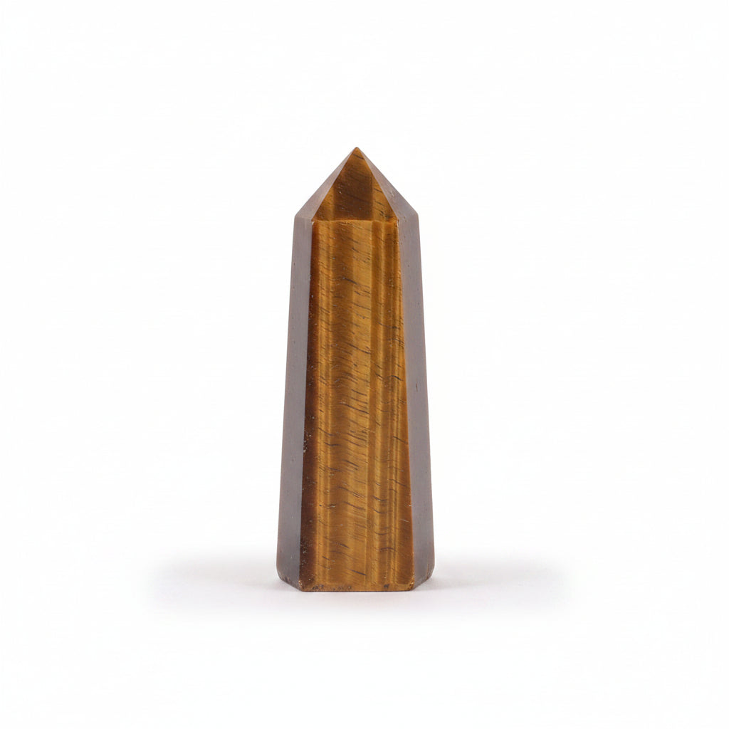 Hatszögletű ásvány obeliszk kb. 5 cm – tigrisszem
