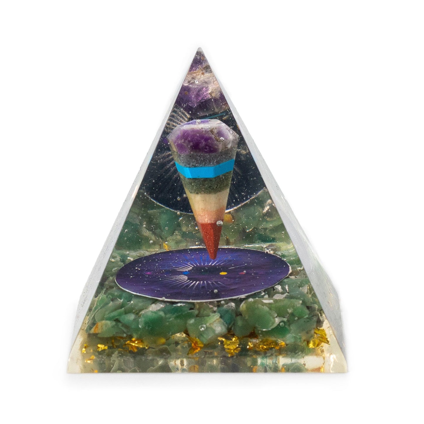Közepes orgonit piramis 7 × 6 cm – Inga – zöld aventurin törmelék