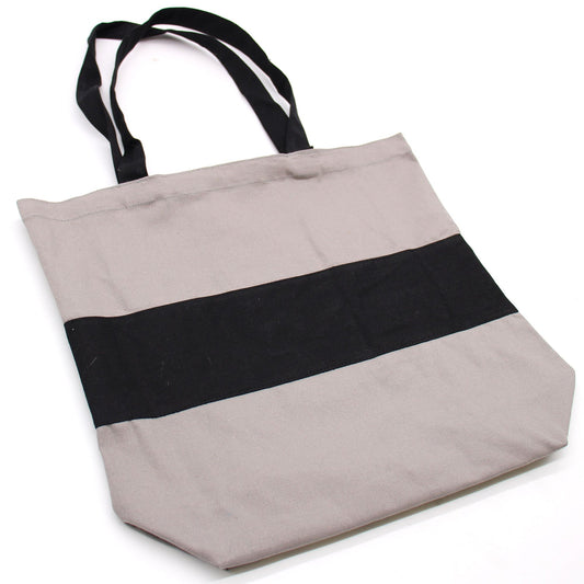 Kéttónusú pamuttáska – 38 × 42 × 12 cm – Szürke és fekete – 10 oz
