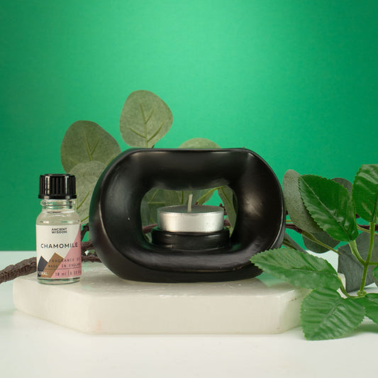 Zen aromalámpa – ovális vavics – matt fekete