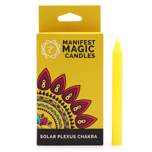 Manifest Magic gyertyák (12 db) – sárga – napfonatcsakra