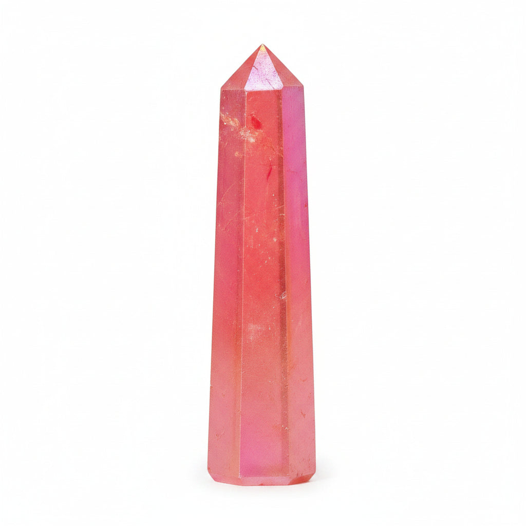 Hatszögletű ásvány obeliszk kb. 9 cm – Aurora kristály – Barack