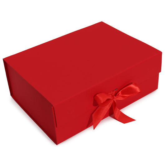 Lapos ajándékdoboz – extra nagy (33 × 25 × 12 cm) – piros