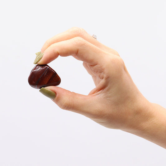 12 darabos afrikai tigrisszem drágakő tasak – vörös – 7-es méret – 26 mm (KG)