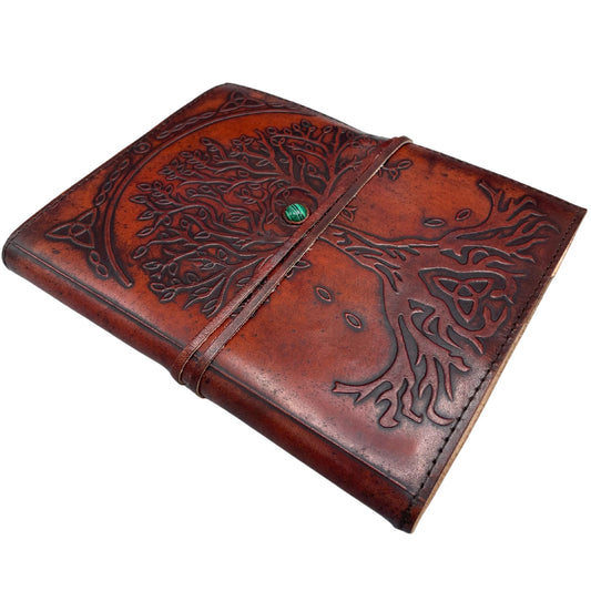 Nagy életfa bőr napló – 20 × 16 × 2 cm