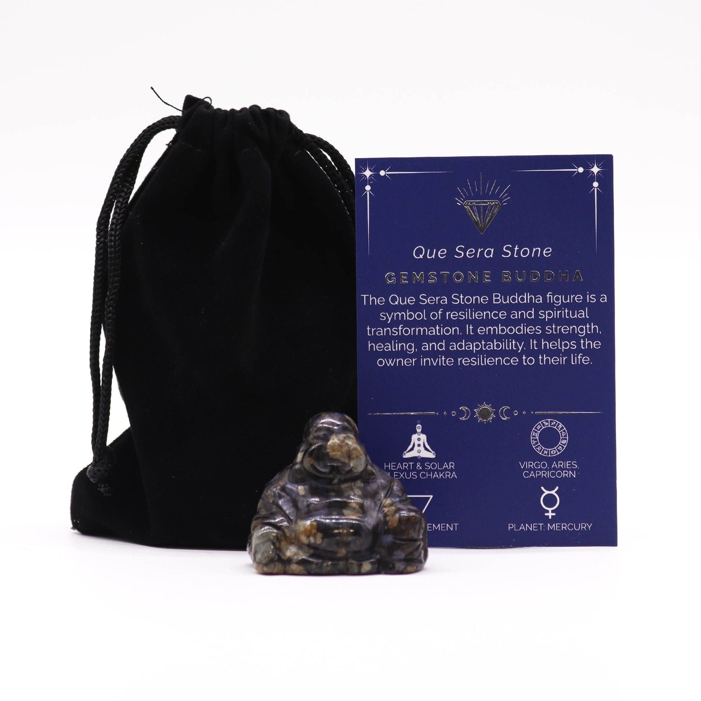 Drágakő Kicsi Buddha – Que Sera Kő 35 × 40 × 23 mm