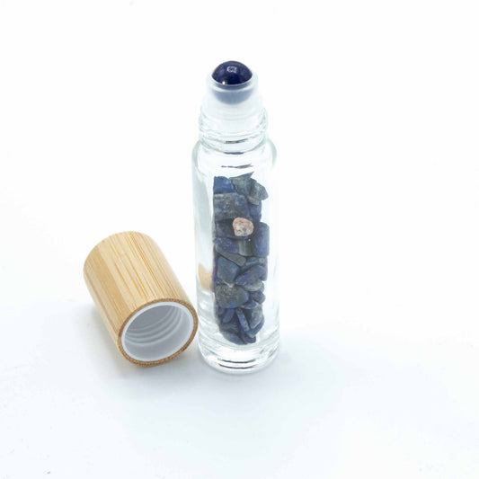 Kristályos Roll-on üvegcse 5 ml – szodalit - bambusz kupak