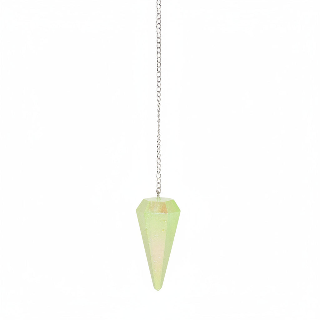 Hatszögletű inga – Aurora kristály – halványzöld - 4 cm