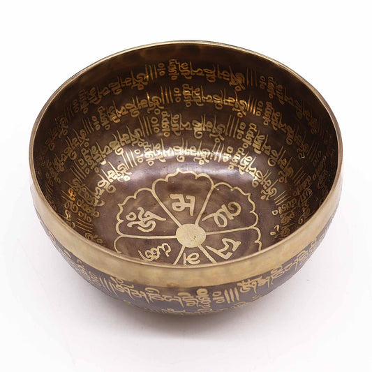 Díszített Tibeti hangtál – 16 cm – Mantra