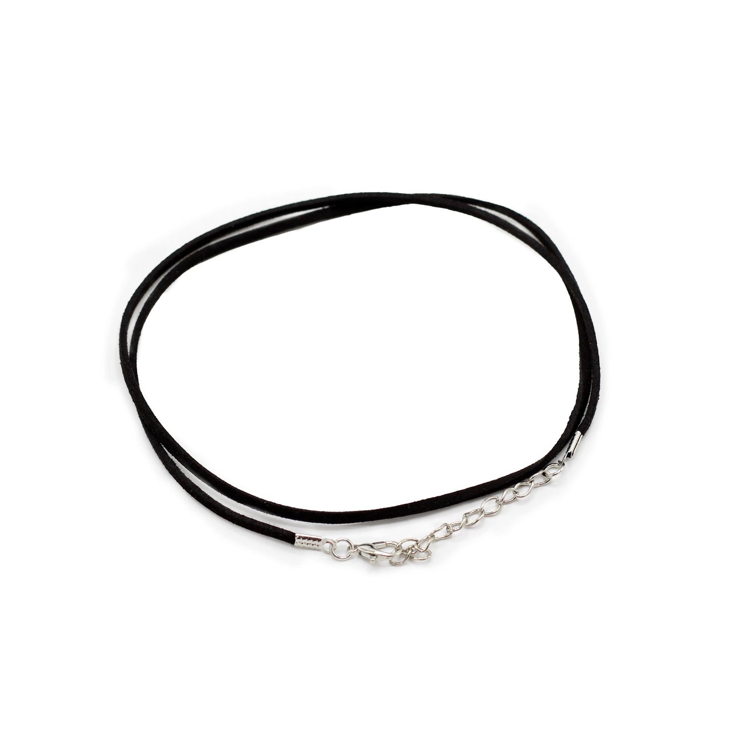 Művelúr ékszerzsinór – fekete A001, 2,5 mm × 55 cm