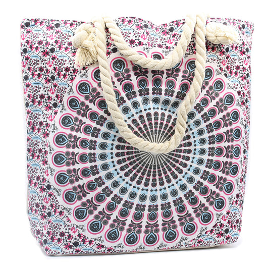 Mandala táska Kötél Fülekkel – Kék és Rózsaszín