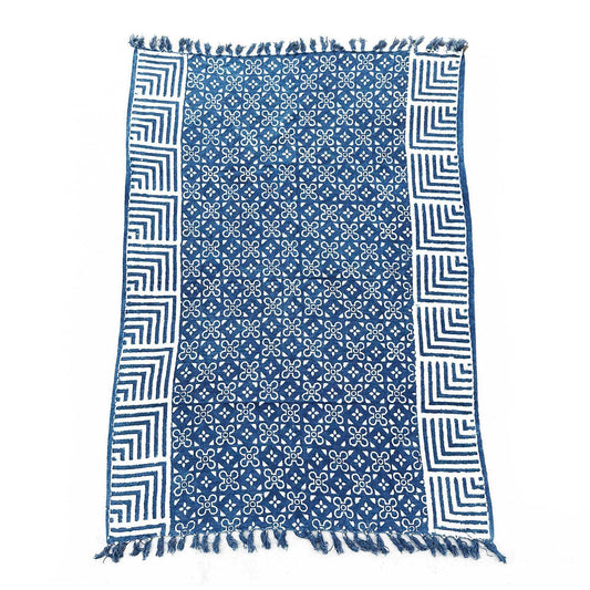 Kézzel készített indigókék takaró – 170 × 120 cm – Kasba csempe