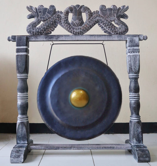 Nagy gong állványon – 80 cm – fekete