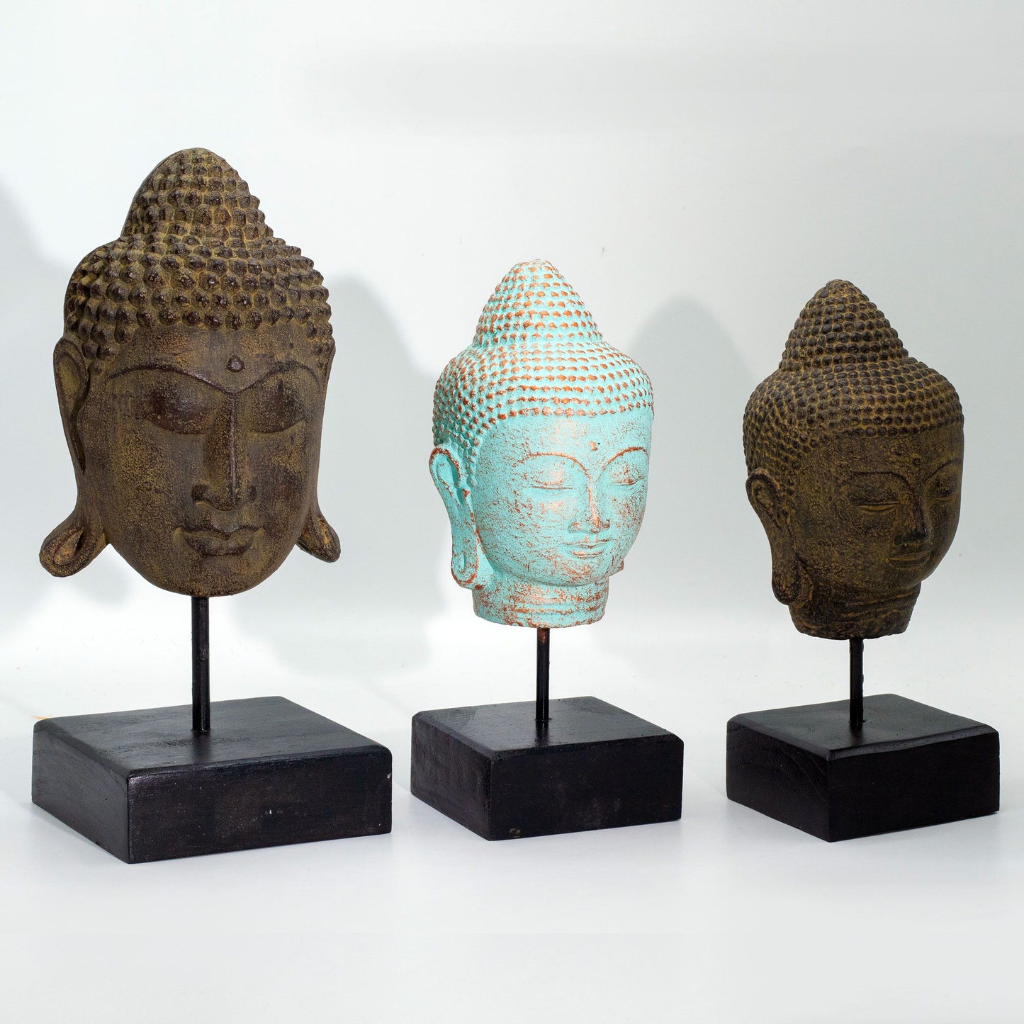 Csend Buddhafej állvánnyal - szürke