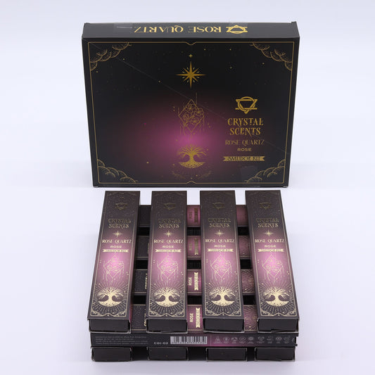Crystal Scents - rózsakvarc kristályos füstölő – rózsa