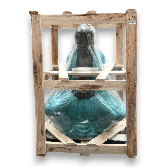 Nagy türkiz Thai Buddha kőszobor – 1 m