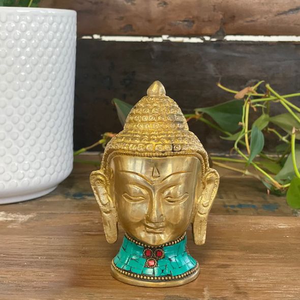 Bronz Buddha fej szobor – nagy – 11,5 cm