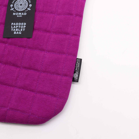 Párnázott laptoptok – lila köd – 14 oz kőmosott