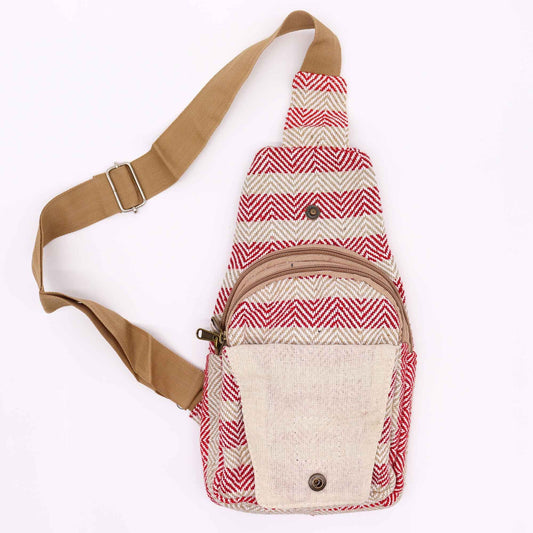 Vászon Cross-Body táska – Bézs és Rózsaszín