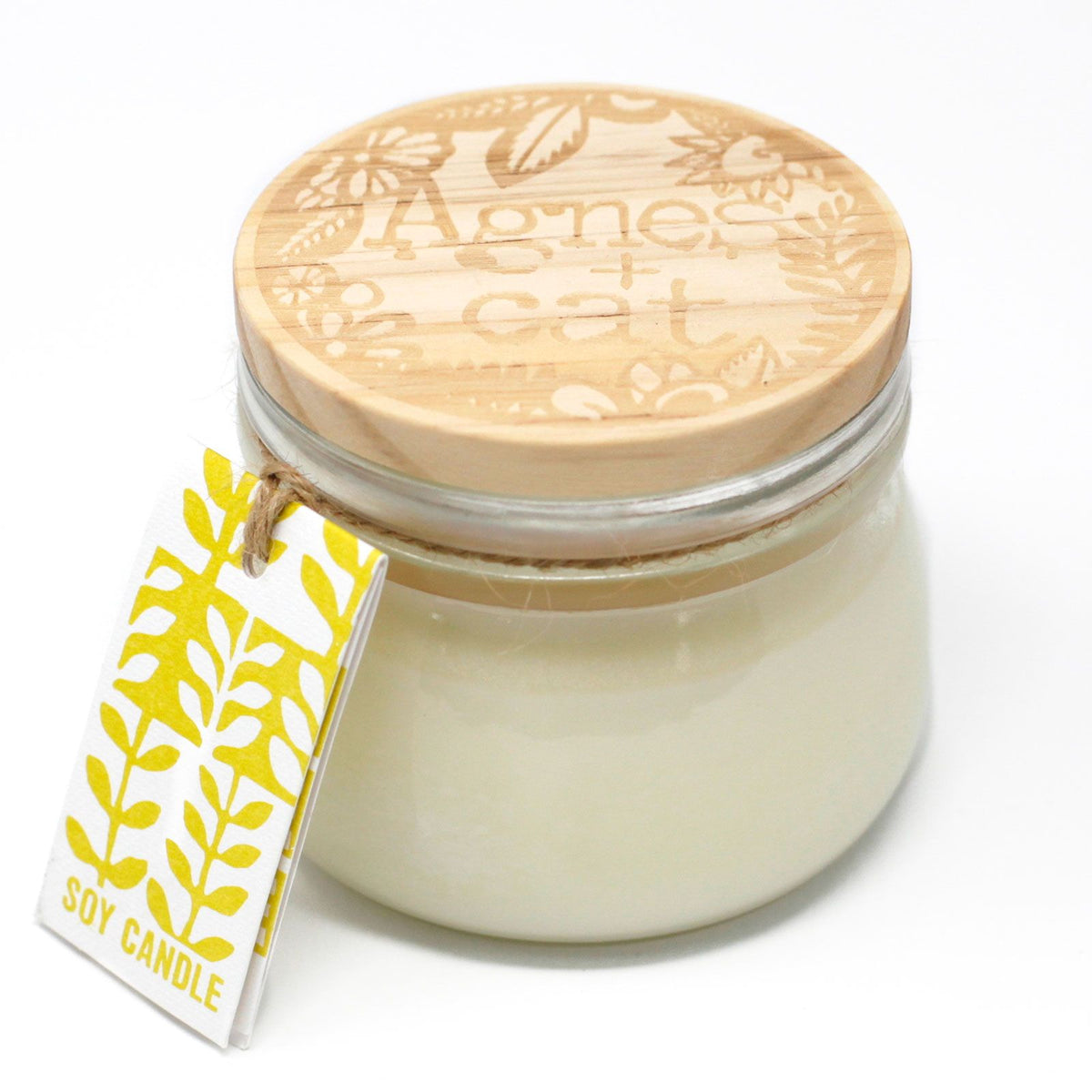 Kilner szójaviasz gyertya fa fedéllel - citrus – 180 g, ajándékcsomagolás