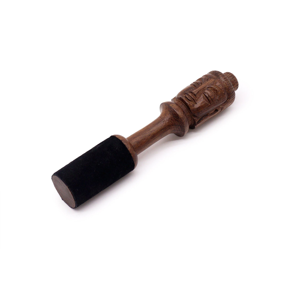 Fa ütő – 14 cm – Buddha faragás
