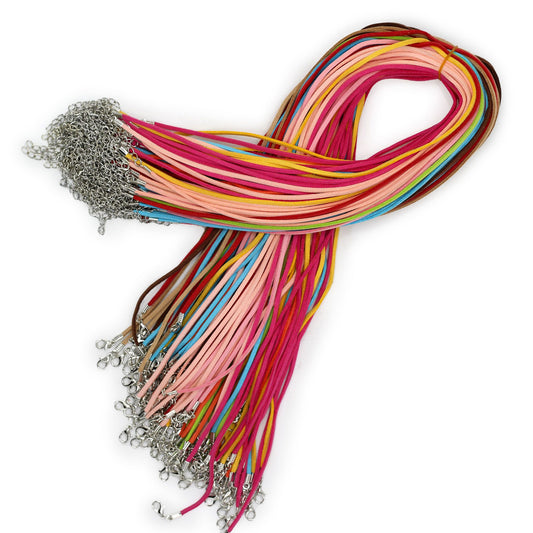 Művelúr ékszerzsinór – vegyes (10 szín), 2,5 mm × 55 cm