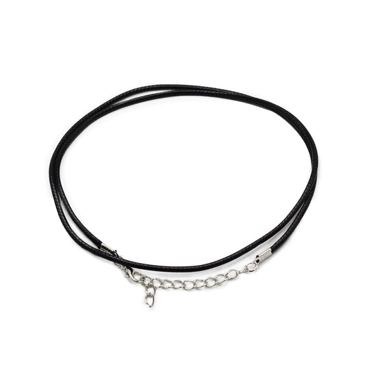 Viaszos ékszerzsinór – fekete 101, 2 mm × 55 cm