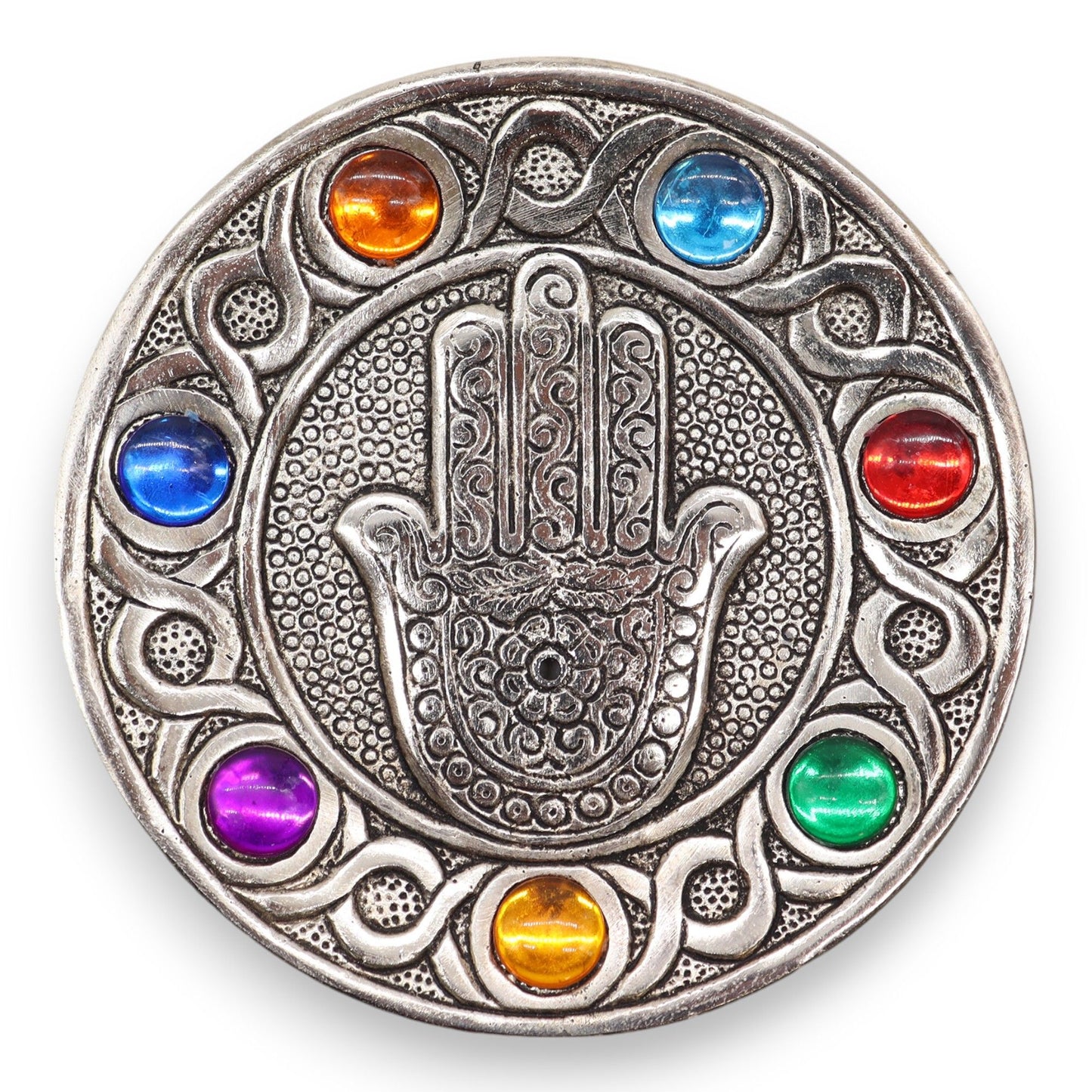 7 csakra Hamsa füstölőtartó 11,5 cm