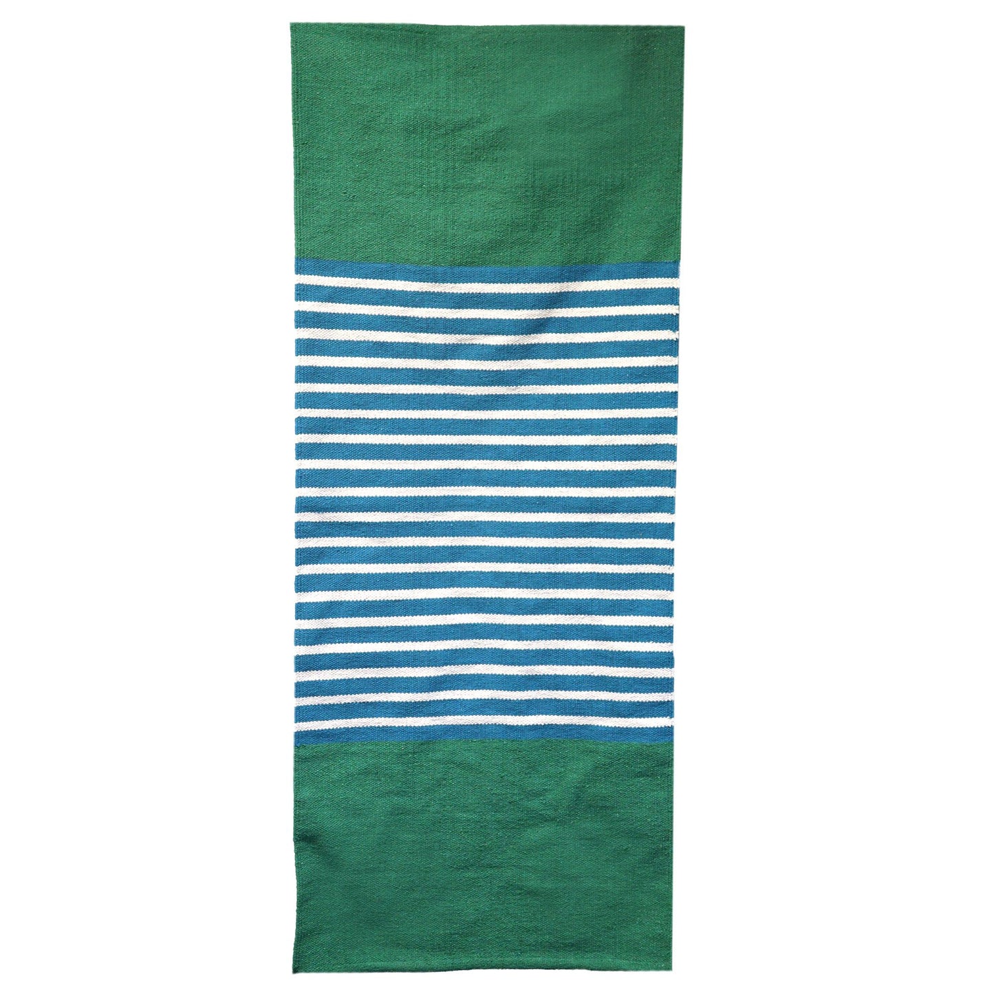Indiai pamutszőnyeg – 70 × 170 cm – kék-zöld
