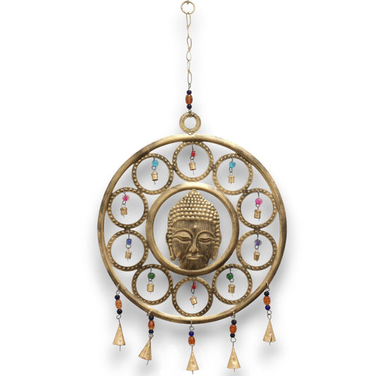 Indiai Harangjáték – Nagy Buddha Arc, 15 Csengő – 36 cm